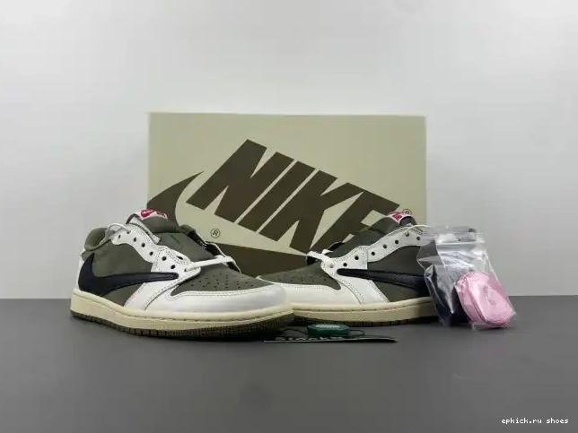 Rep X MEDIUM OLIVE TRAVIS AIR OG SCOTT JORDAN 1 DM7866-200 LOW 0525